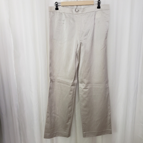 Giorgio Armani satin wide leg pant cream gray size 44 - Picture 5 of 10